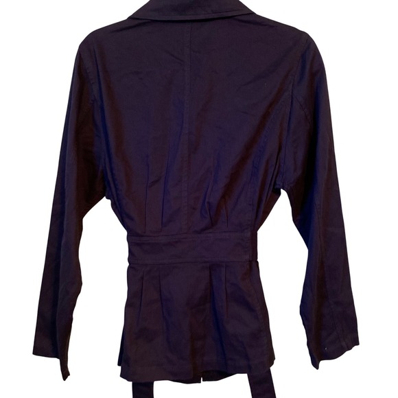 Maurices Navy Blue Cotton‎ Utility Jacket Belted Zip Front Women's Size M - Picture 8 of 13